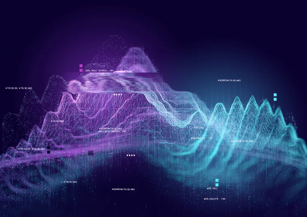Big data and tracking information, 3D visualization illustration